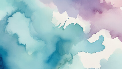 Obraz premium Watercolor wash background in teal color