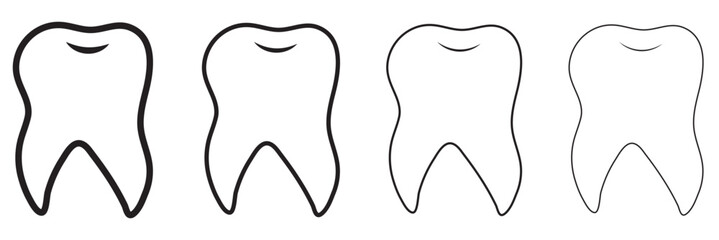 Tooth or Teeth icon. Variety unique Design. Dental symbol. Teeth care vector illustration. Oral hygiene sign of Medical.
