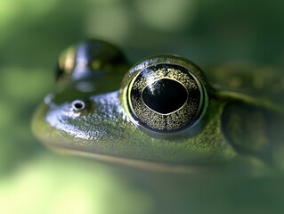 Close-up of a frog's eye. AI.