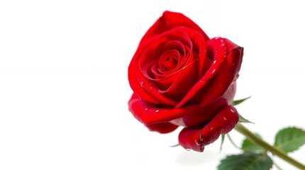 Single Red Rose Closeup Perfect for Valentine's Day