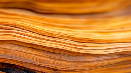 Fototapeta premium Close-up of beautifully textured orange wood grain showcasing natural patterns and colors