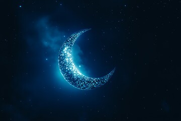 Fototapeta premium Intricate Crescent Moon and Star Design