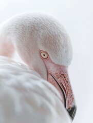 Fototapeta premium portrait of a pink flamingo