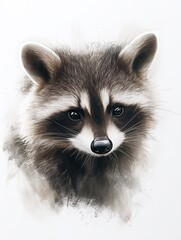 close up of a raccoon