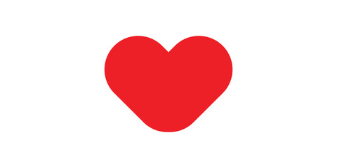 Valentine red heart icon. Heart shape Isolated on white modern background