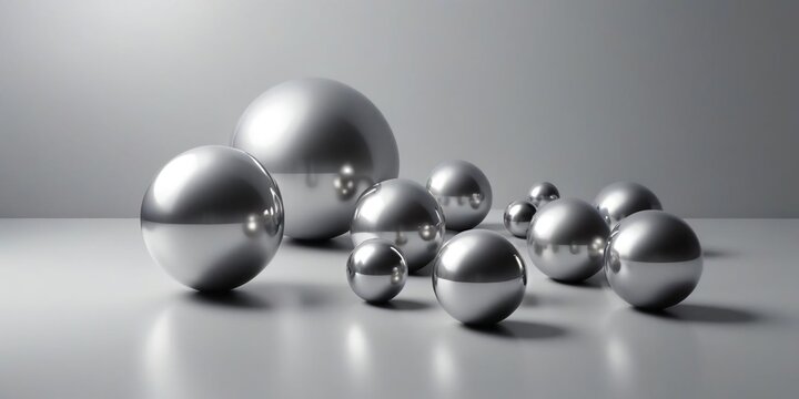 Spherical Harmony: A collection of chrome spheres of varying sizes. These reflective spheres create an intriguing visual harmony.