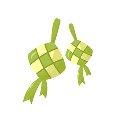 Illustration of Traditional Ketupat Rice Cakes