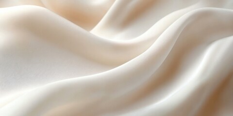 Fototapeta premium Close Up of Soft White Fabric Drapery Textile with Gentle Shadows and Smooth Texture