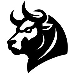 Bull head gym logo silhouette