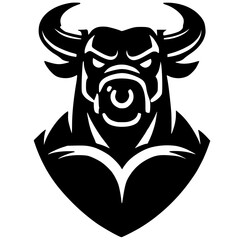 Bull head gym logo silhouette