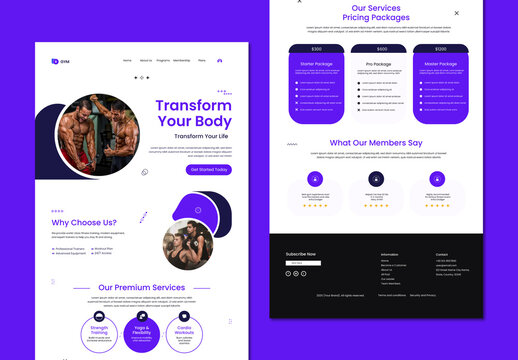 Gym Landing Page Design
