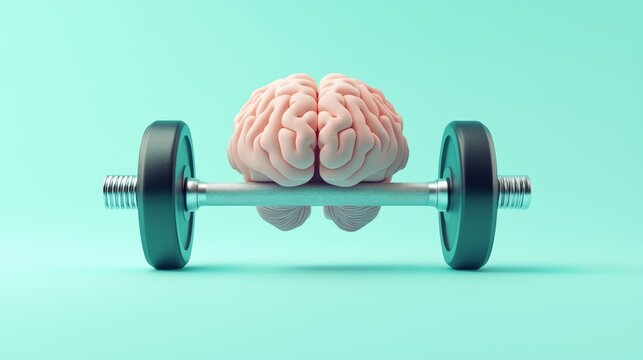Human brain lifting weights