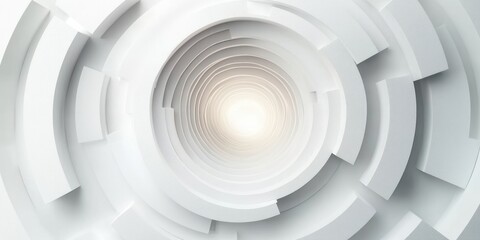 Fototapeta premium Abstract minimalist design concentric circles white ring segments wallpaper top view flat lay