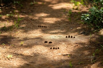 Obraz premium Soft Light in Woodland with Footprints on Path