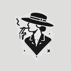 vector illustration of someone smoking