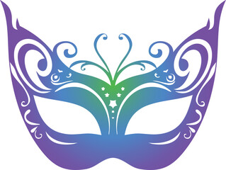Elegant Brazilian Carnival Mask Illustration Gradient Color