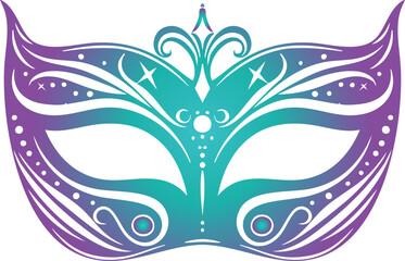 Elegant Brazilian Carnival Mask Illustration Gradient Color