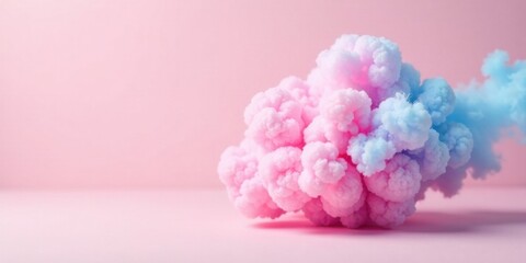 Obraz premium Pastel-Colored Cloud Formation on a Soft Pink Background An Abstract Study of Color and Texture