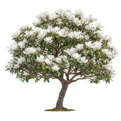 Little Gem Magnolia tree isolated on transparent background PNG