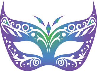 Elegant Brazilian Carnival Mask Illustration Gradient Color