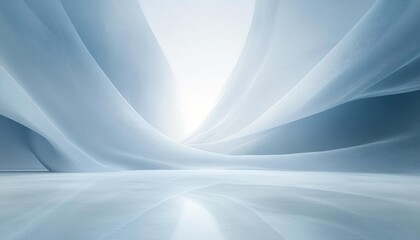 Fototapeta premium Serene Abstract Landscape Soft Light Gradient Blue and White Flowing Lines Minimalist Design