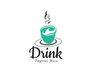 abstract hot drink logo design template illustration inspiration