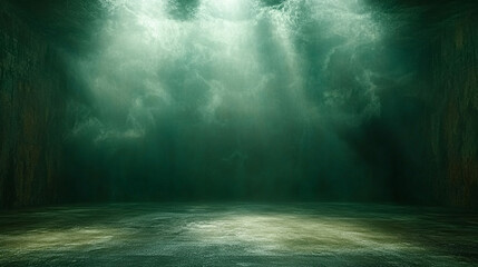 Dark green-blue grainy gradient background with a black backdrop, featuring a noise texture effect. Modern, wide banner format with blurred, empty space ideal for captions or webpage headers.

