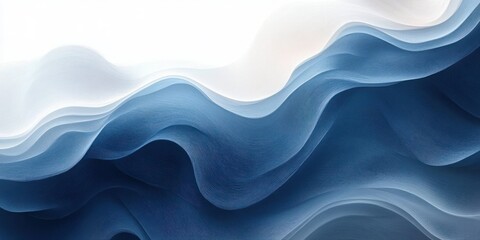 Obraz premium Abstract Blue Gradient Watercolor Background with Fluid Wave Textures and Space for Text
