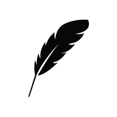 Feather icon, vector flat black simple trendy style illustration for web and app..eps