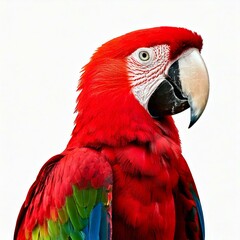 Fototapeta premium Scarlet macaw on a white background