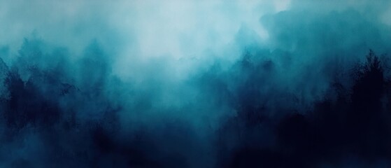 Obraz premium Impressionist Abstract Blue Teal Watercolor Painting Soft Lighting Calm Atmosphere