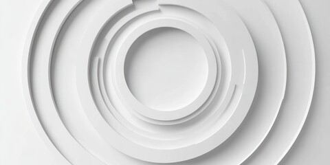 Obraz premium Minimalist Abstract Design Concentric Circles White Background Soft Light Tranquility Calmness Geometry
