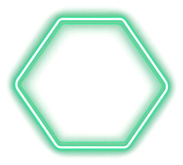 PNG Neon hexagonal frame futuristic geometric light.