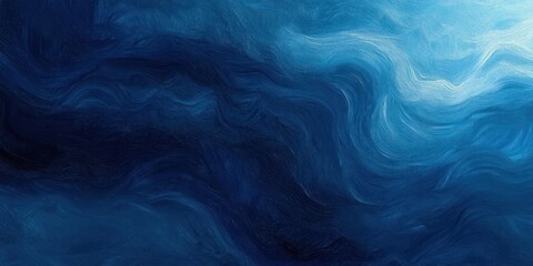 Obraz premium Abstract Watercolor Fluid Wave Background in Deep Blue and Aqua with Grunge Texture