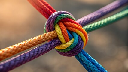 Vibrant Multicolored Knot Symbol of Strength & Connection V3