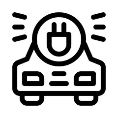 Electric vehicle line icon