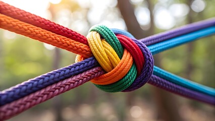 Vibrant Multicolored Knot Symbol of Strength & Connection V5