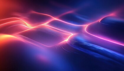 Obraz premium Futuristic Abstract Neon Background with Glowing Lines and Dynamic Shapes