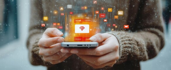 Close Up of Hand Touching Smartphone Screen for Traffic Research in Pay Per Click Advertising Campaign Analysis