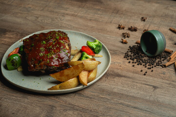 BBQ pork Ribs  Food style