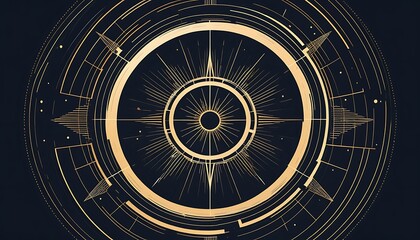 Abstract Golden Geometric Circular Design