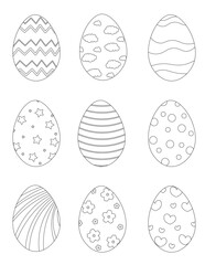 coloring page of Decorative Easter Eggs
