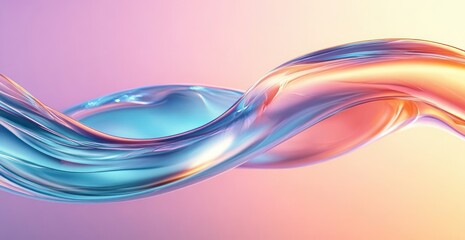 Iridescent Smooth Shapes Abstract Composition