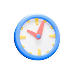 3d icon render of blue clock