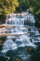 Fototapeta premium A picturesque view of the majestic Niagara Falls, a renowned landmark in the United States.
