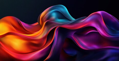 Obraz premium Dynamic Abstract Flowing Ribbons Digital Art Background