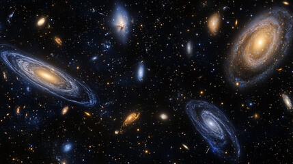 Cosmic Wonder of Galaxies Illuminated by Endless Stars in a Serene Celestial Landscape. Generative AI