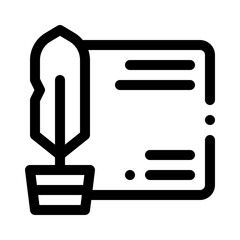 Feather Quill line icon