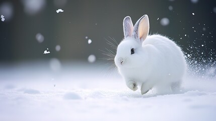 White Rabbit in Winter Wonderland