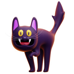 3D Scary Cat Illustration
